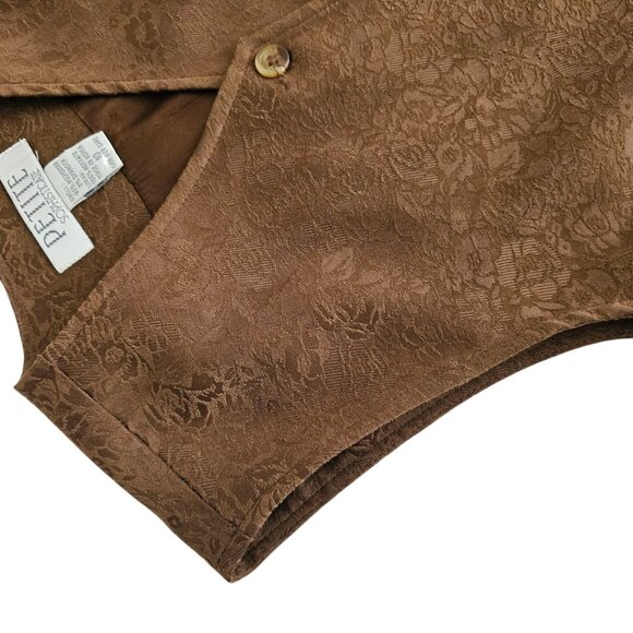 Petite Sophisticate Vest Sleeveless Floral Waistcoat Gilet | EUC | 10P | Brown - Picture 12 of 16